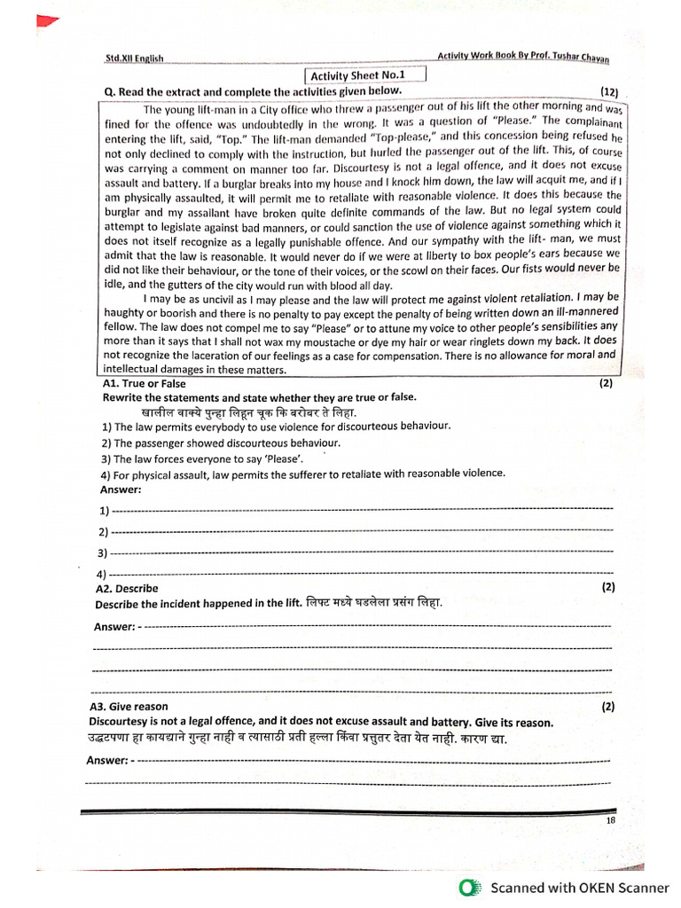 1.2 On Saying Please Questions | PDF