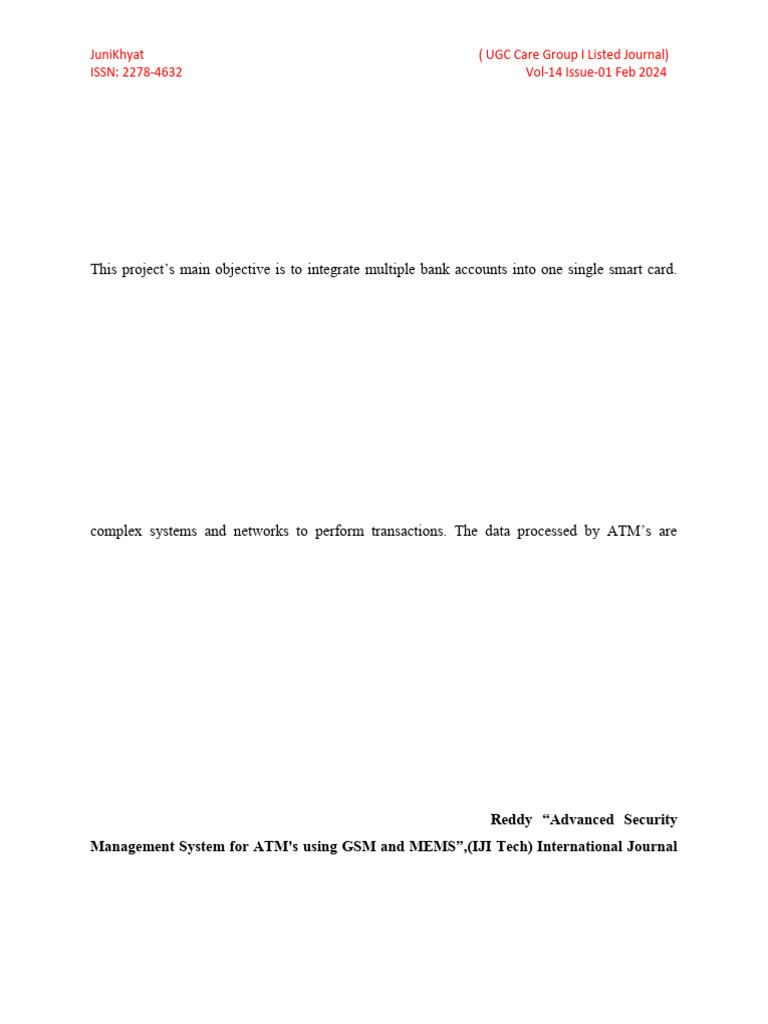 Smart Multi-Bank ATM Card Design | PDF | Automated Teller Machine ...