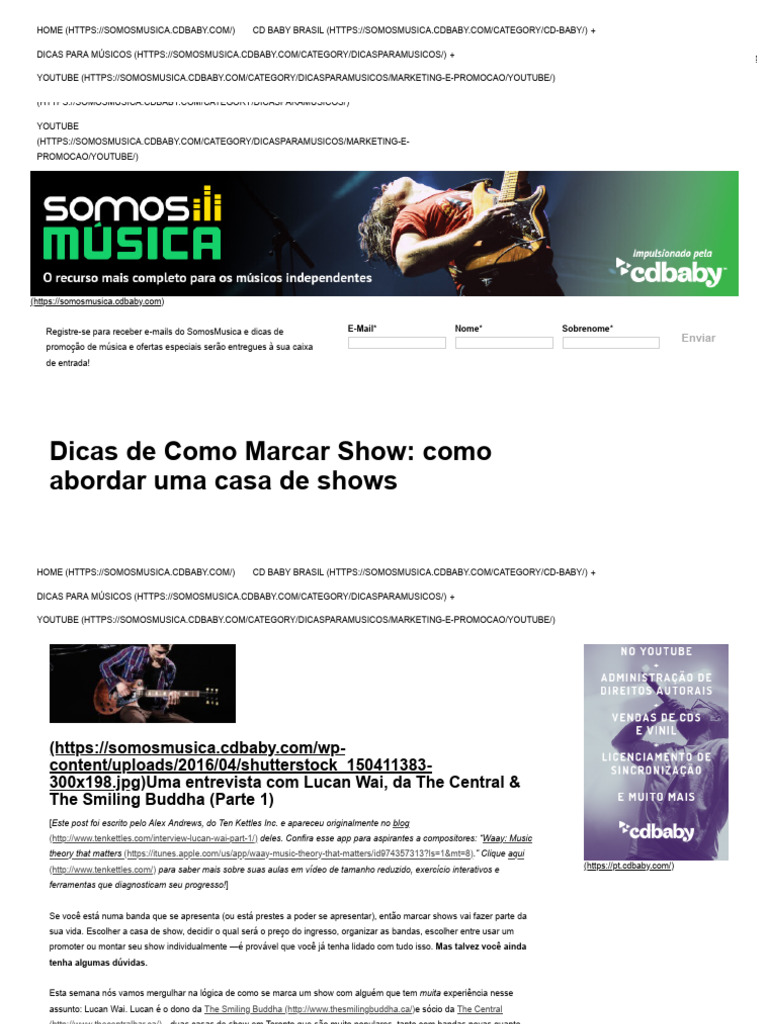Dicas de Como Marcar Show - Como Abordar Uma Casa de Shows ...