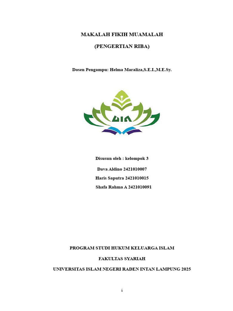 Pengertian dan Dampak Riba dalam Islam | PDF