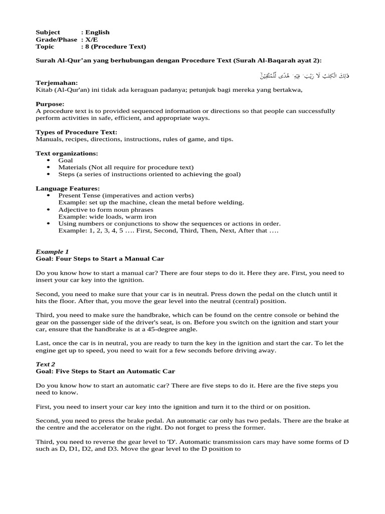 Modul 8 Procedure Text (TKRO) | PDF | Vehicle Technology | Vehicles
