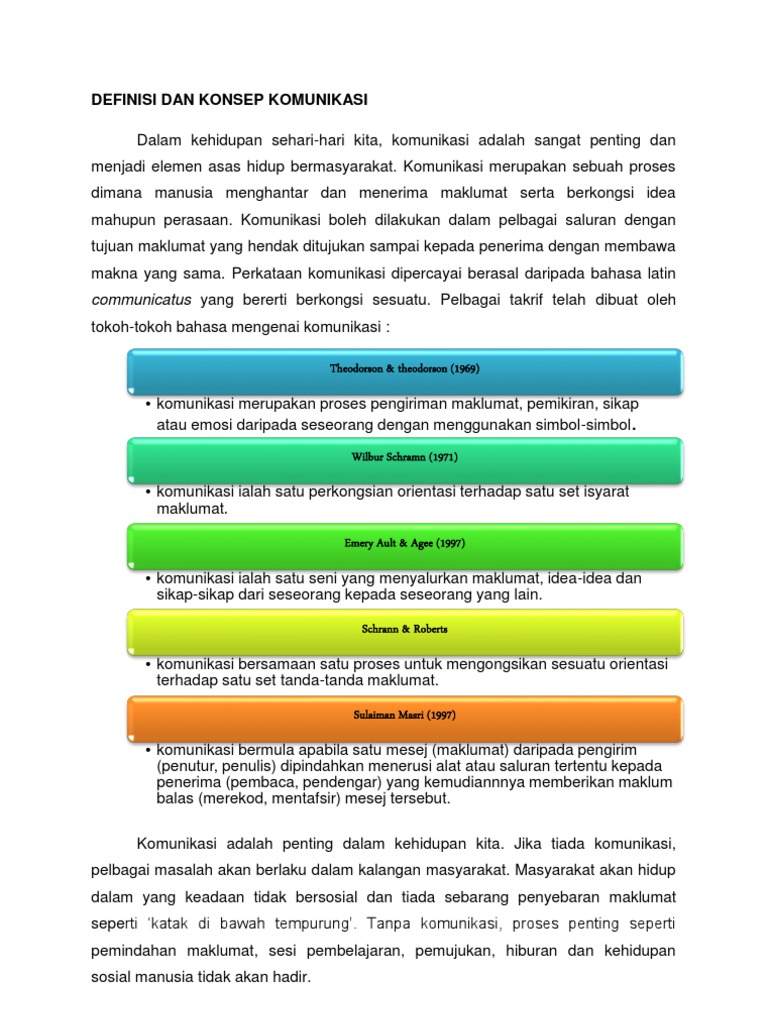 Definisi Dan Konsep Komunikasi Pdf