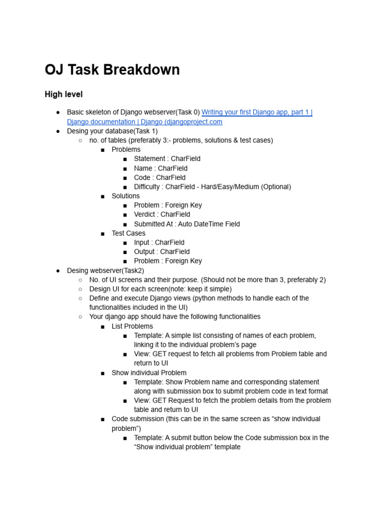 Django Webserver Task Breakdown Guide | PDF | Computing | Software ...