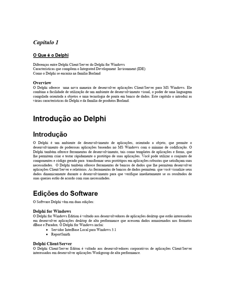 Livro de Delphi | PDF | Linguagem de programação | Programação