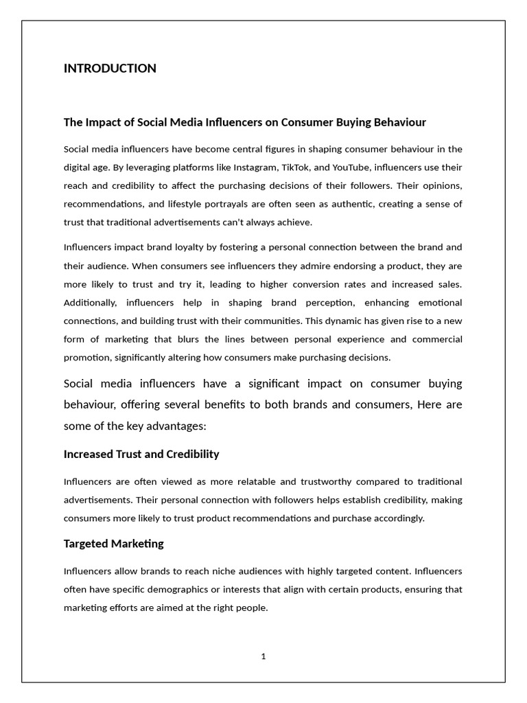 The Impact of Social Media Influencers On Consumer Buying Behavior ...