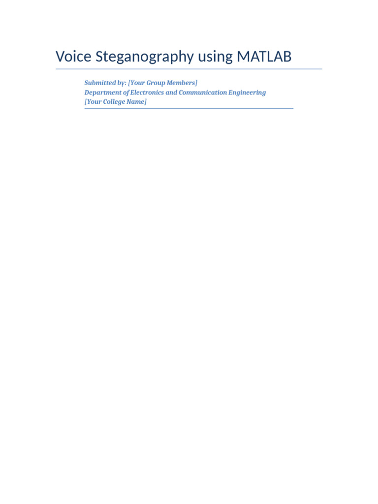 Voice Steganography with MATLAB LSB | PDF | Telecommunications ...