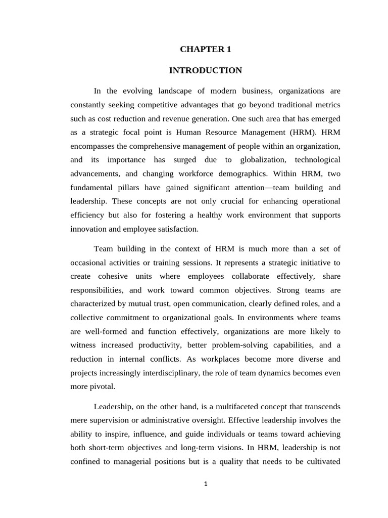 Team Building and Leadership in HRM | PDF | Team Building | Leadership