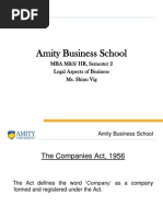 Amity Business School: MBA M&S/ HR, Semester 2 Legal Aspects of Business Ms. Shinu Vig