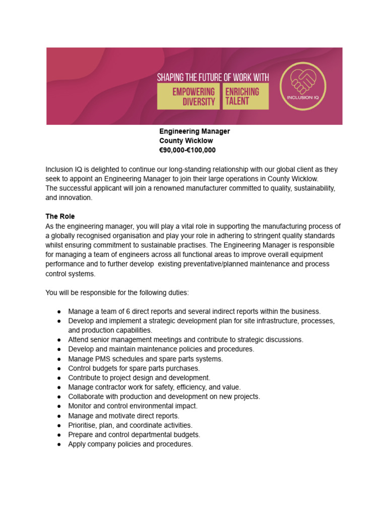 Engineering Manager | PDF | Engineering | Business