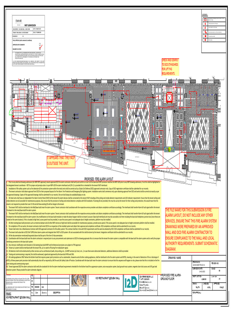 Fire Alarm Layout for Koi Restaurant | PDF | Safety