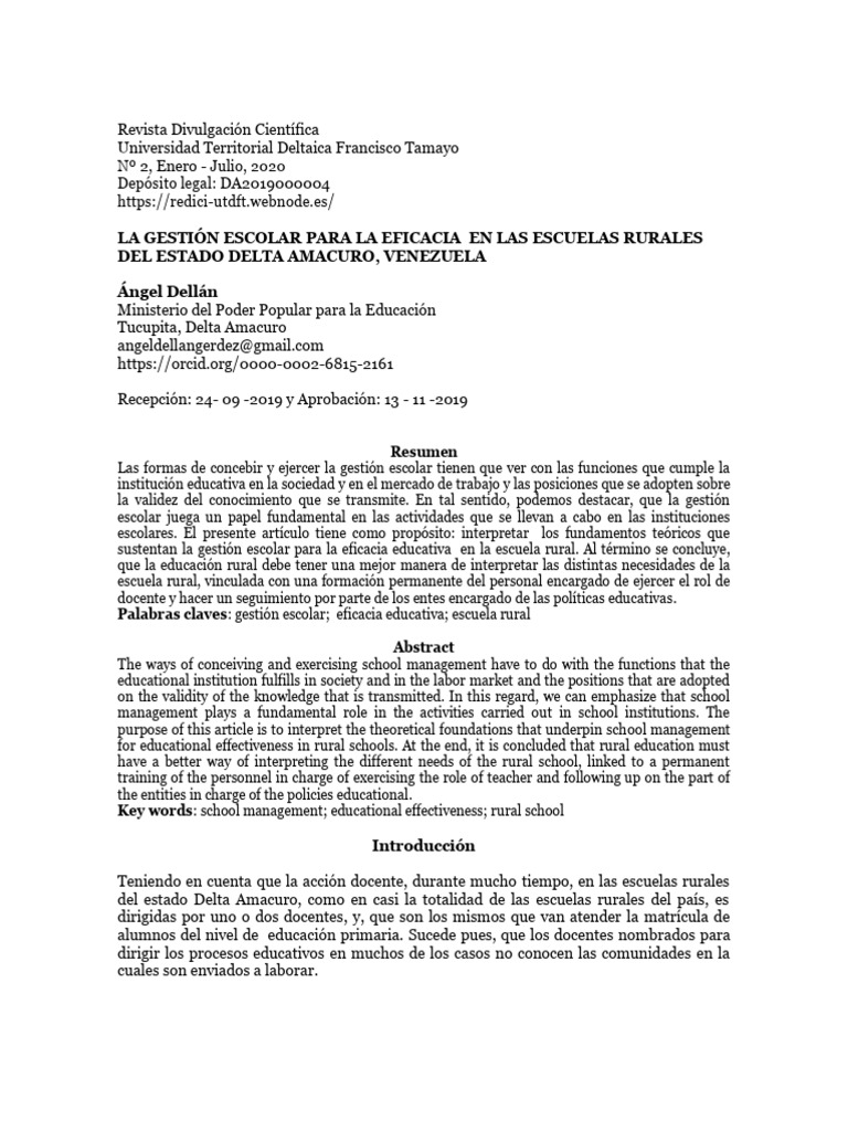 Gestión Escolar Eficiente en Escuelas Rurales | PDF | Maestros | Enseñando