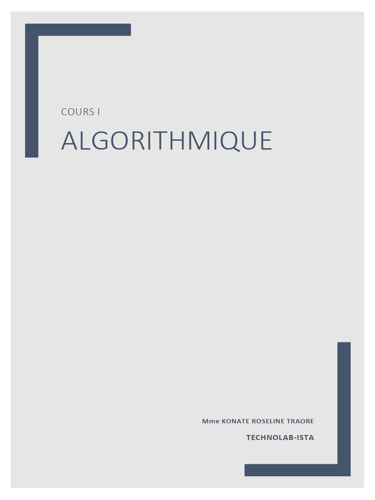 Introduction à l'Algorithmique et Programmation | PDF | Algorithmes ...