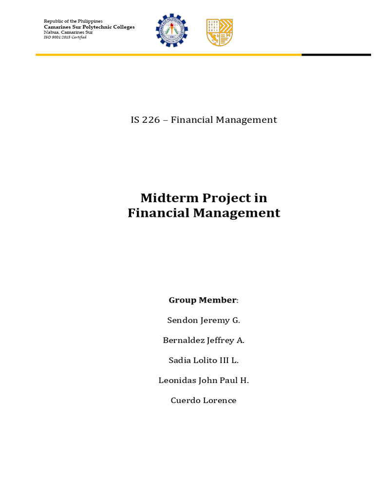 Midterm Project in Financial Management | PDF | Equity (Finance) | Income
