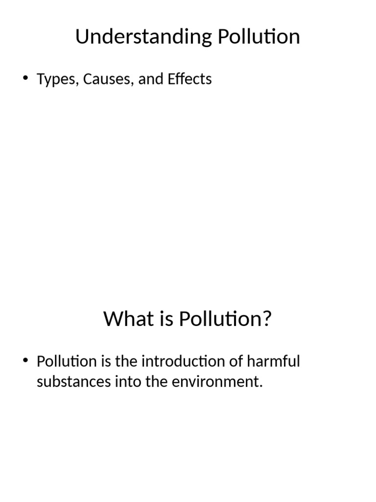 Types and Effects of Pollution Explained | PDF