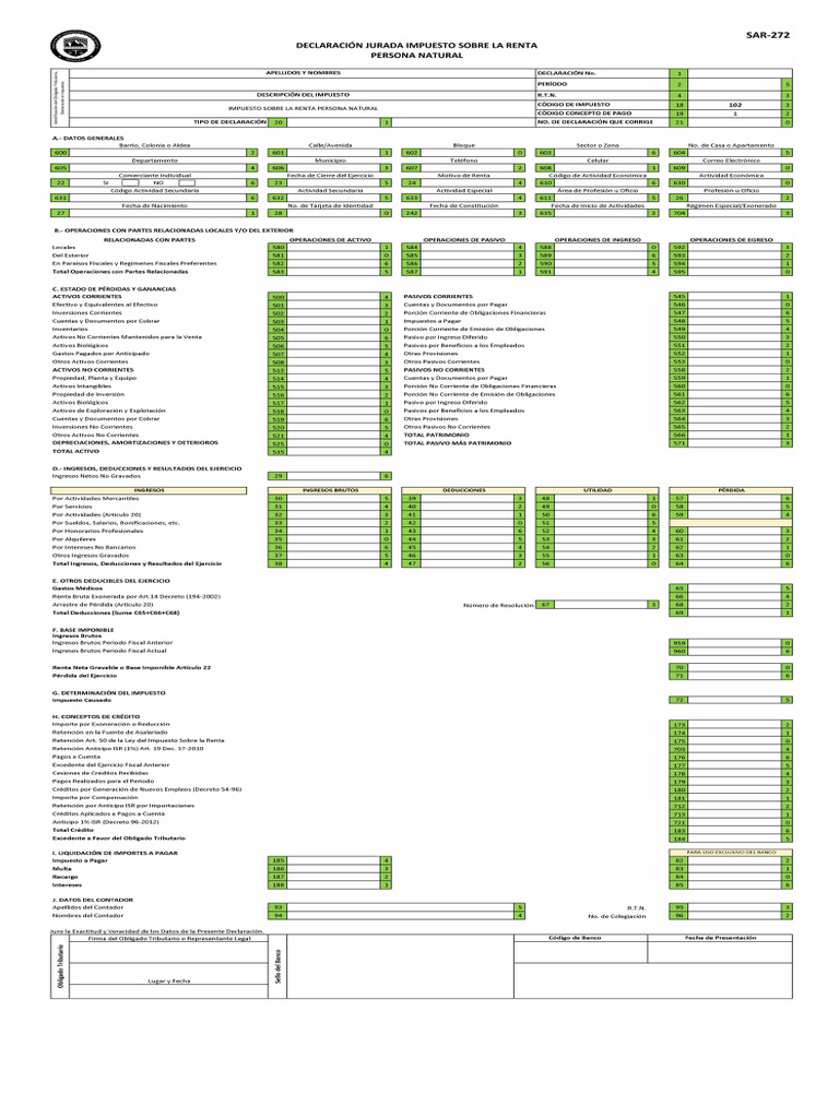 Formulario Impuesto Sobre La Renta | PDF