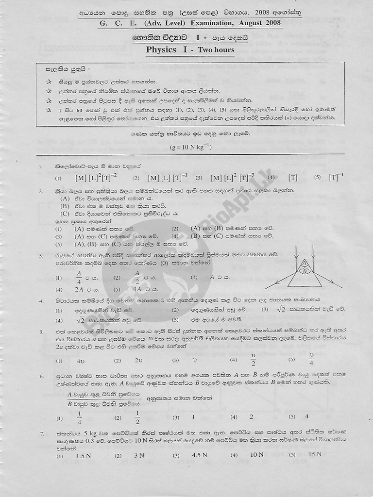 Physics 2008 | PDF