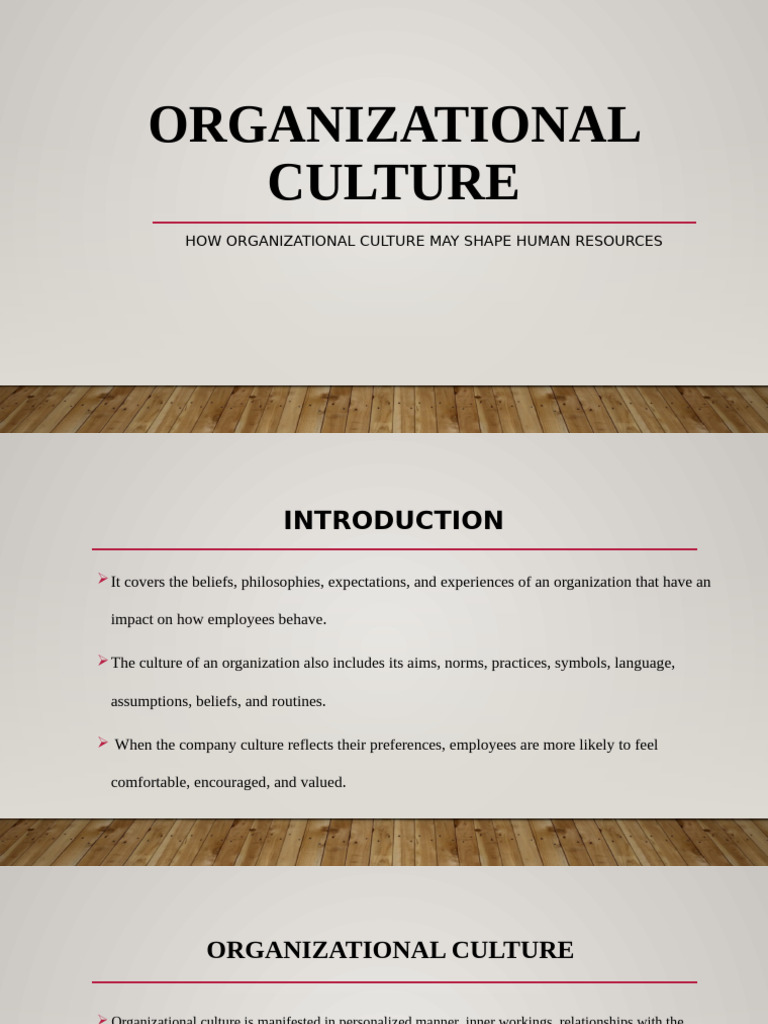 BHRM231 Organizational Culture Presentation | PDF | Organizational ...