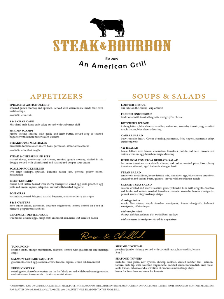 Steak DWNTWN Dinner NP | PDF | Salad | Bacon