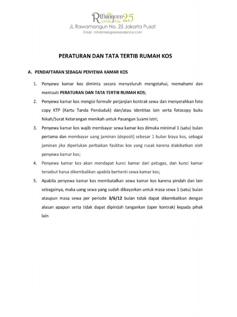 aturan kos | PDF