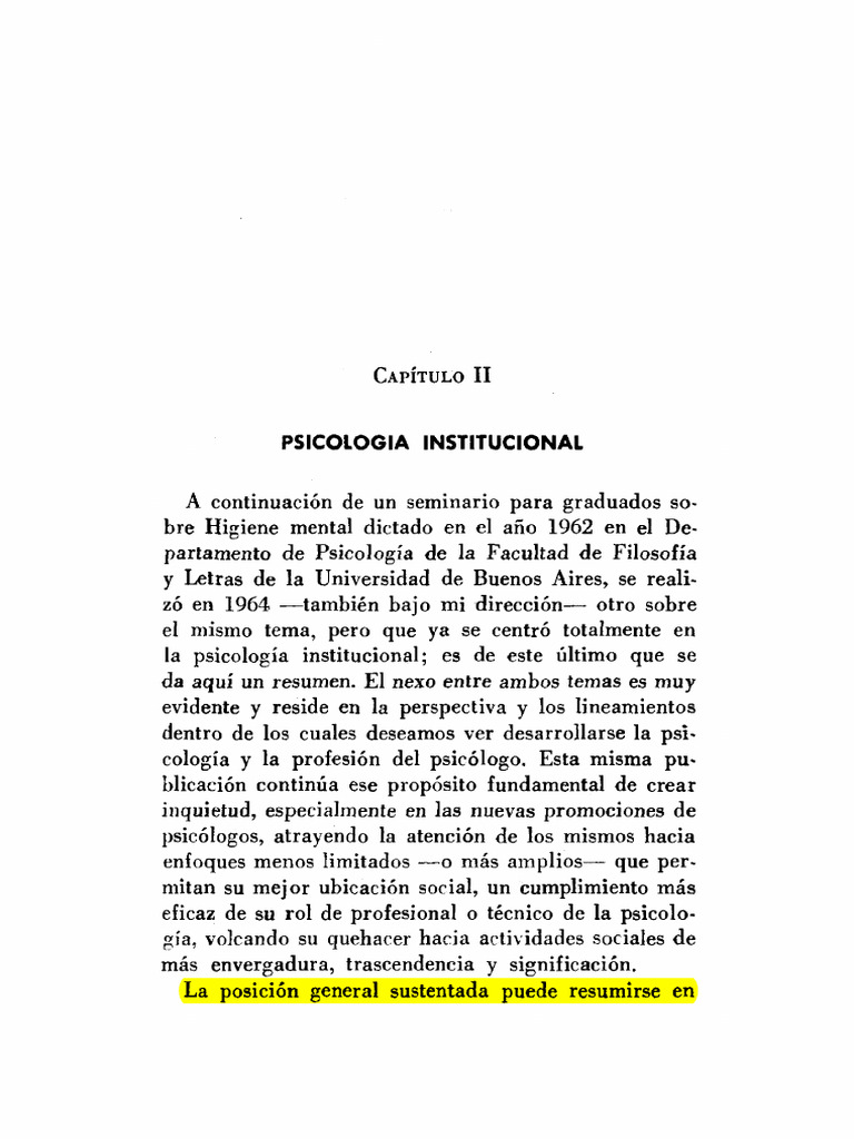 Bleger, J. Psicología Institucional - Cap. II | PDF | Sicología ...