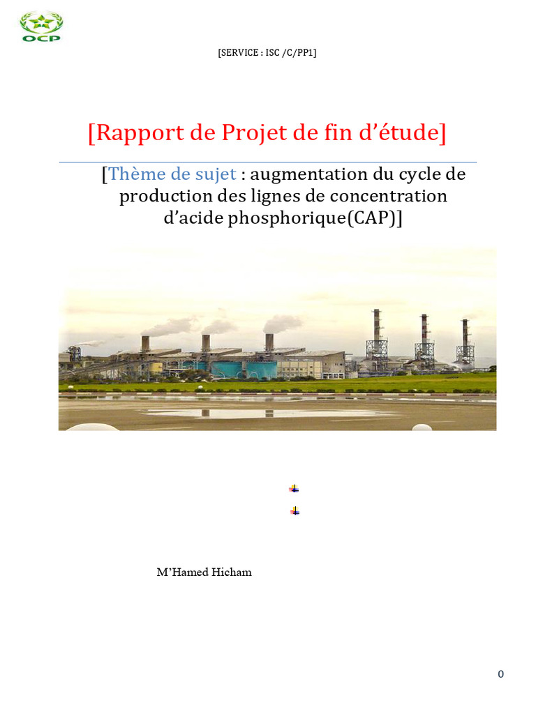 Optimisation du cycle de production CAP | PDF | Phosphate | Substances ...