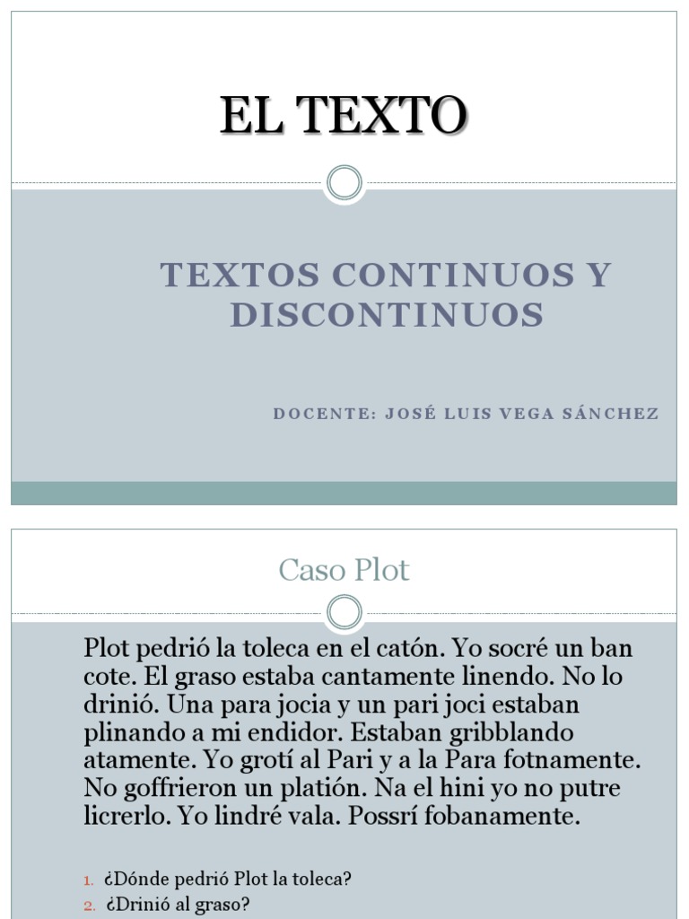 Textos Continuos y Discontinuos Domingo Tarde John