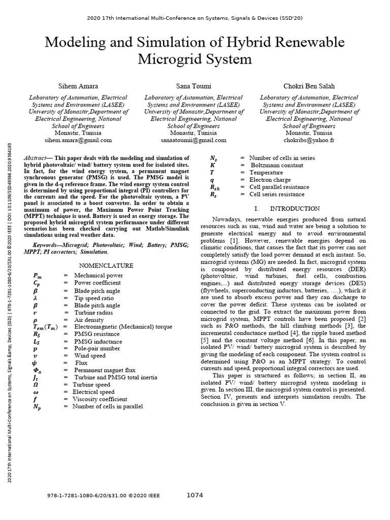 Hybrid Renewable Microgrid Simulation | PDF | Photovoltaics | Energy ...