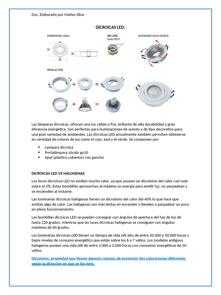 Ventajas de las Dicroicas LED | PDF | Diodo emisor de luz | Bombilla ...