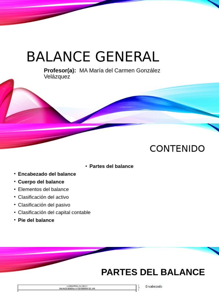 Partes y Clasificación del Balance General | PDF