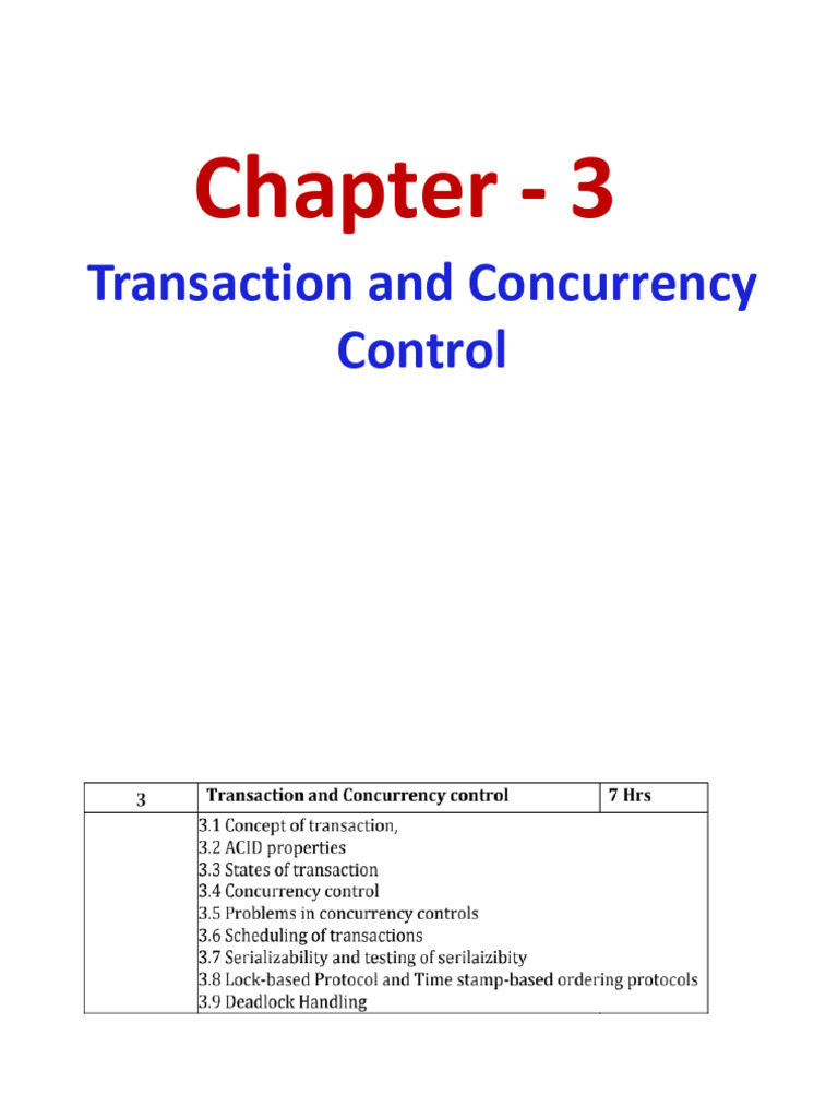 Transaction and Concurrency Control Guide | PDF | Database Transaction ...