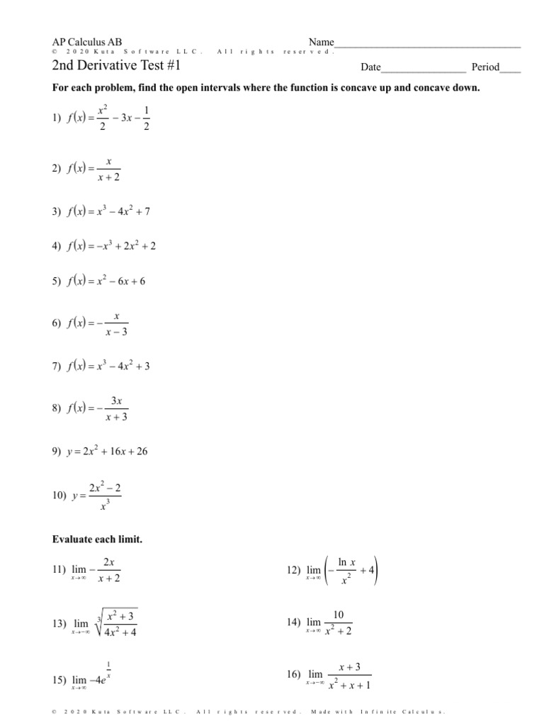 2nd Derivative Test #1a | PDF | Calculus | Mathematical Analysis