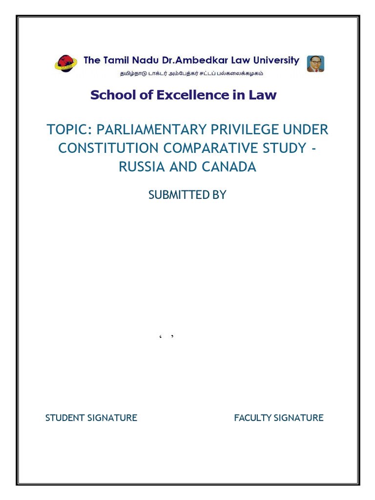 Arjith Comaparative Law Assignment | PDF | Parliamentary Immunity ...