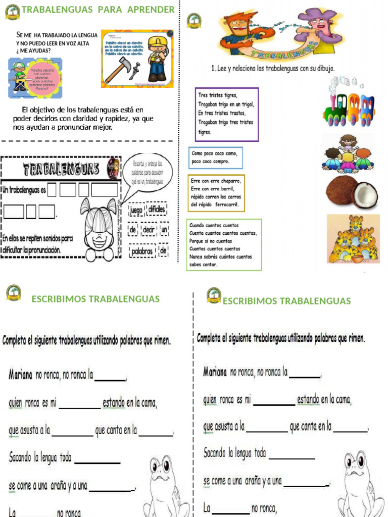 Leemos y Escribimos Trabalenguas | PDF