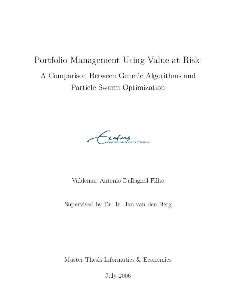 Portfolio Management Using Value at Risk - A Comparison Between Genetic ...