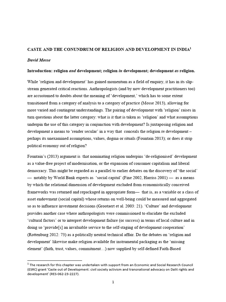Caste-Conundrum of Religion and Develeopment in India | PDF | Dalit | Caste