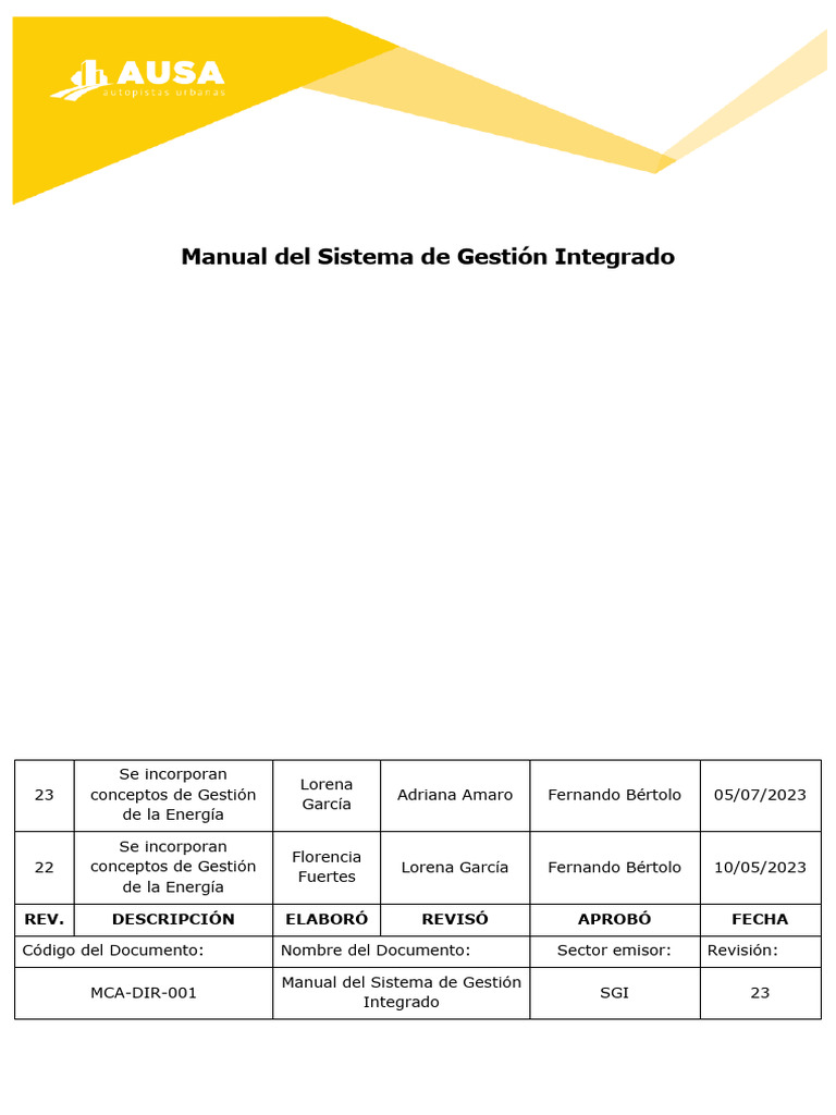 Manual del Sistema de Gestión Integrado | PDF | La seguridad ...