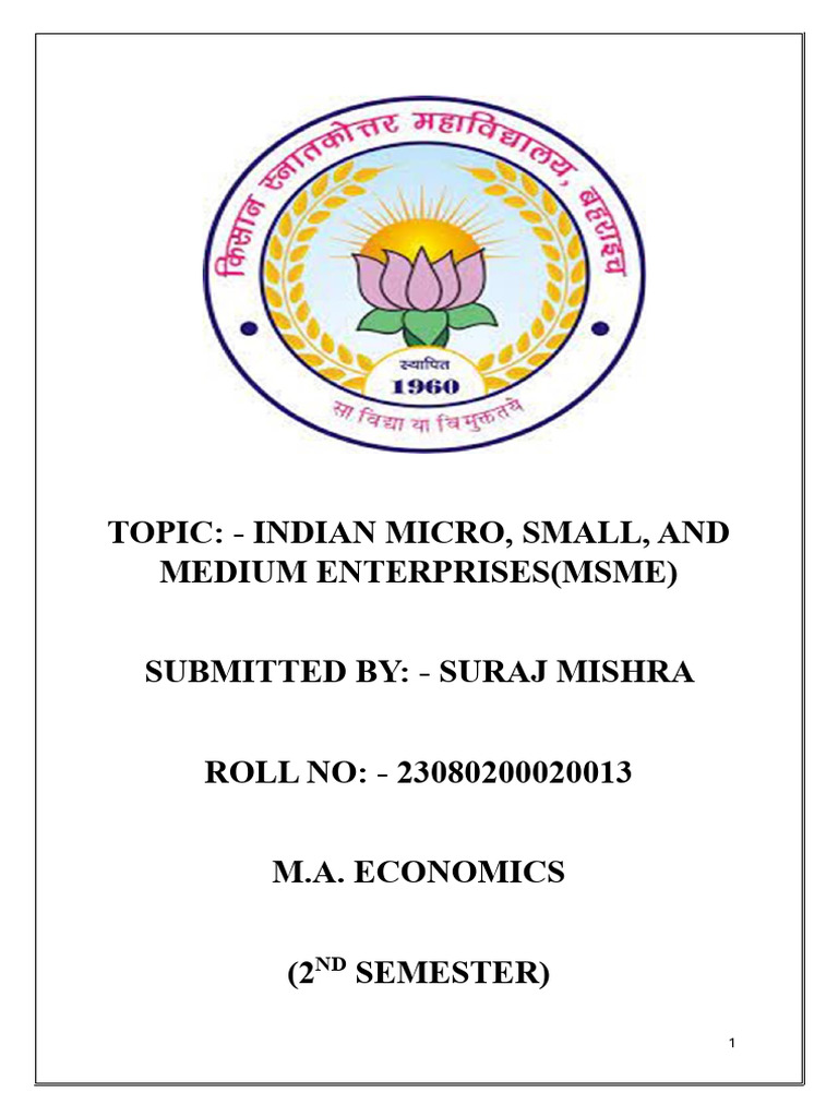 Overview of Indian MSMEs' Impact | PDF | Small And Medium Sized ...