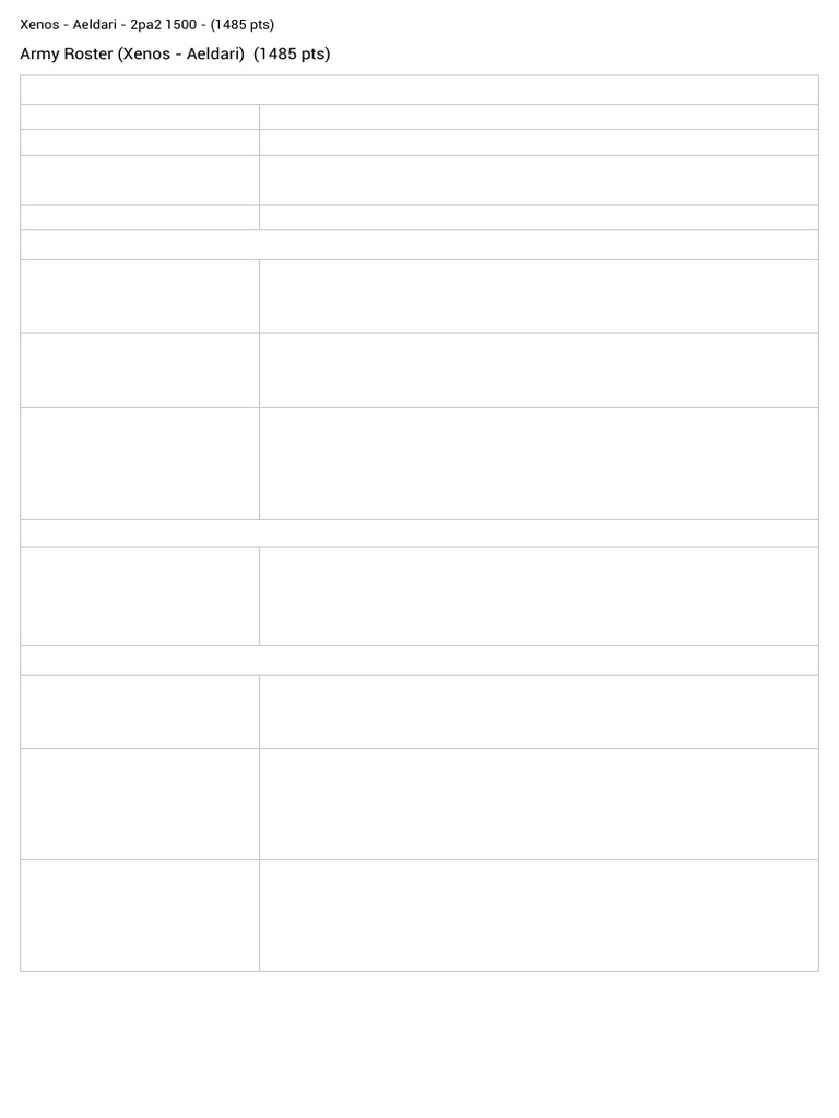 Aeldari Army Roster for 1500 Points | PDF | Military