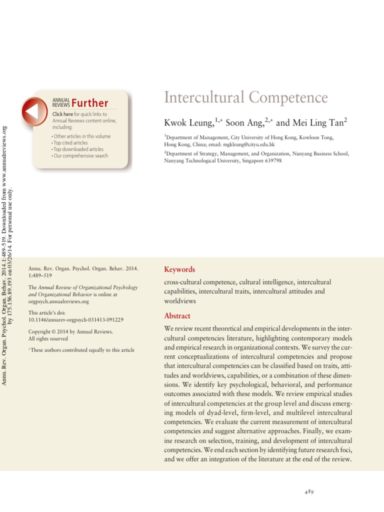 Intercultural Competence in Organizations | PDF | Intelligence | Mindset