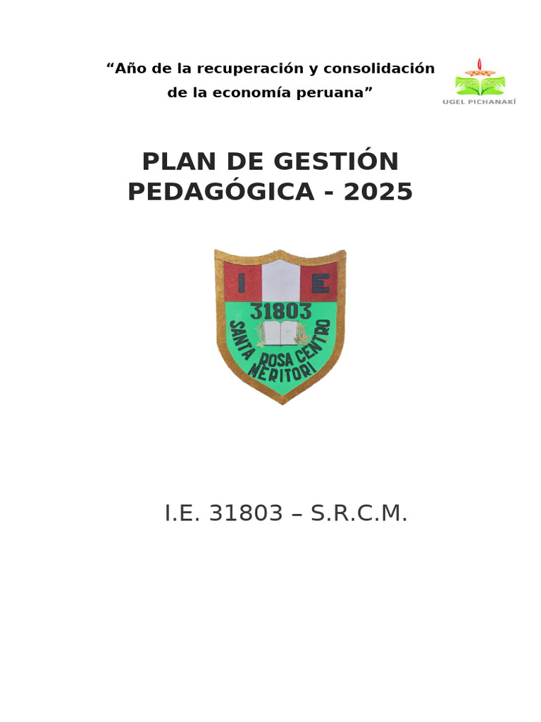 Plan de Gestión Pedagógica 2025 Perú | PDF | Evaluación | Enseñando