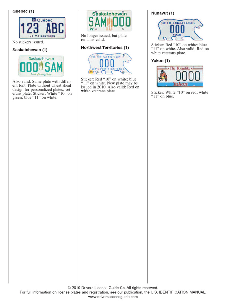 License Plate Validity by Region | PDF