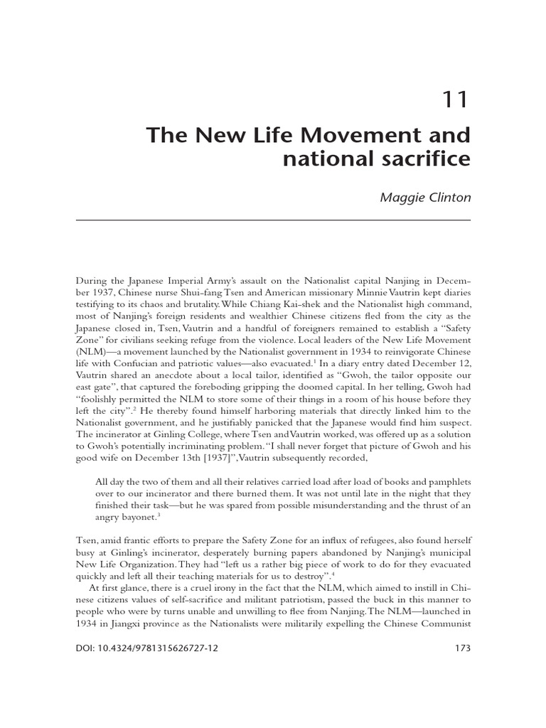 The New Life Movement and Natinal Sacrifice | PDF | Kuomintang | Chiang ...