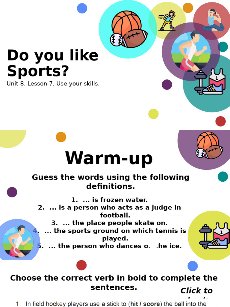Sports Vocabulary and Grammar Exercises | PDF | Association Football ...