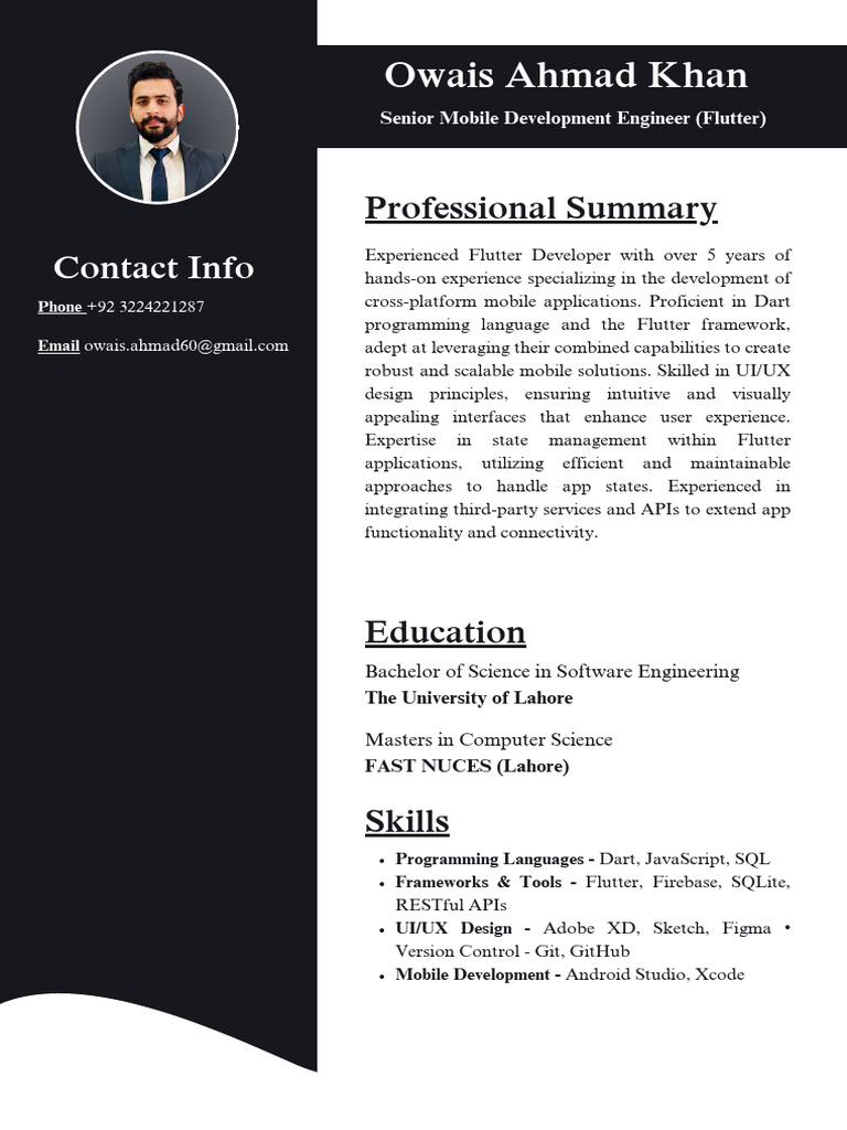 Experienced Flutter Developer Profile | PDF | Mobile App | Software ...
