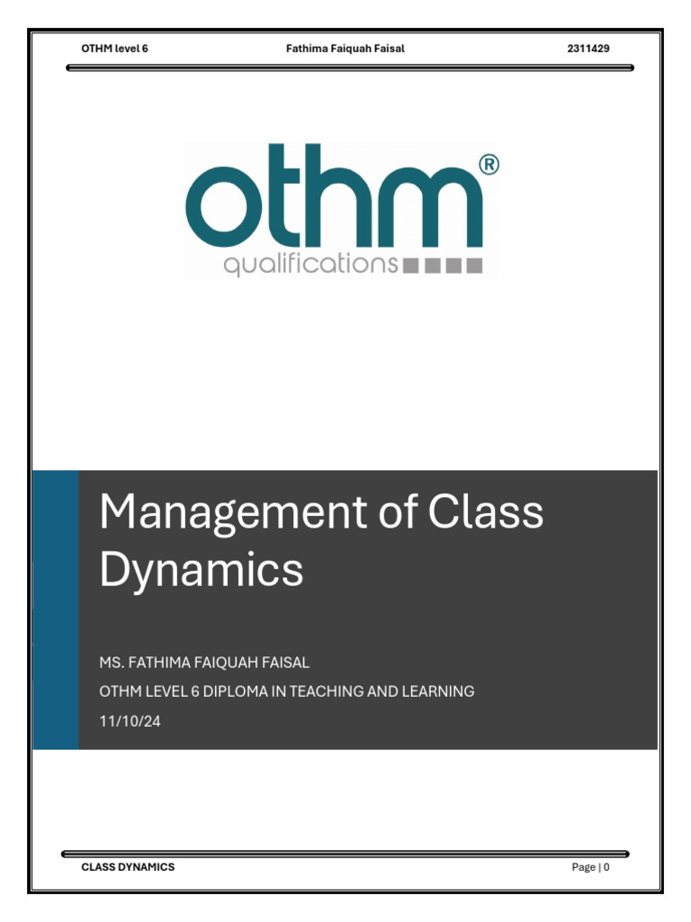 Managing Class Dynamics Effectively | PDF | Learning | Educational ...