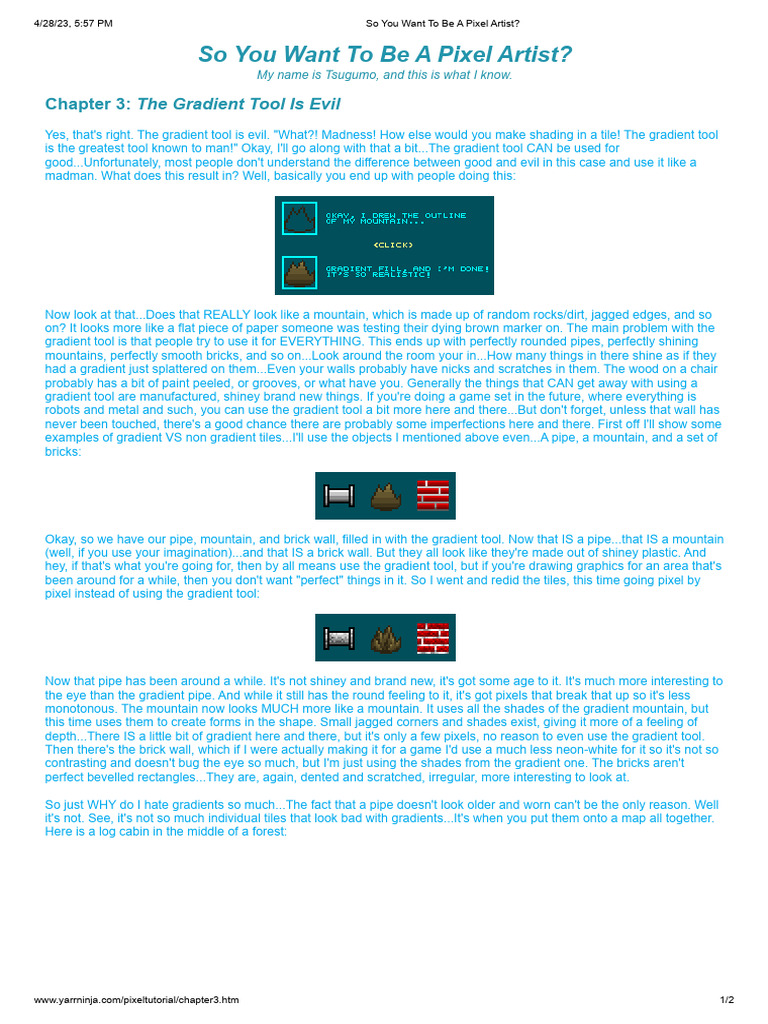 Avoiding Gradients in Pixel Art | PDF | Vision