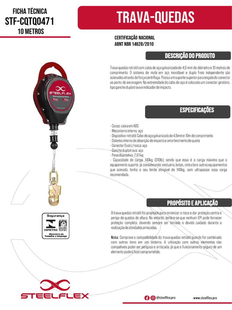 Trava-Quedas Retrátil CG500D NBR 14628 | PDF