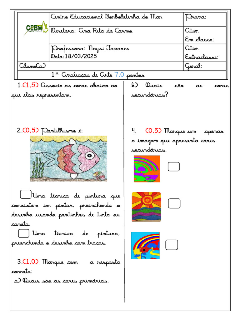 Atividades de Pontilhismo para Colorir | PDF