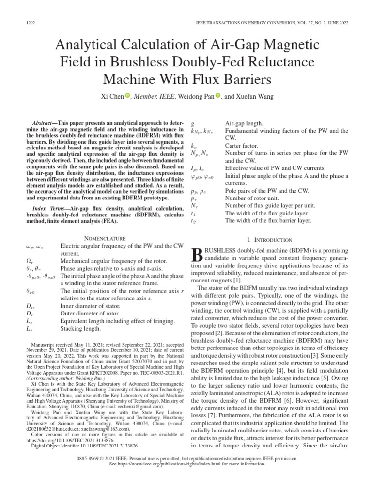Analytical Calculation of Air-Gap Magnetic Field in Brushless Doubly ...
