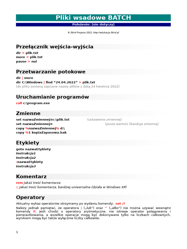 Informatyka Batch 2 | PDF